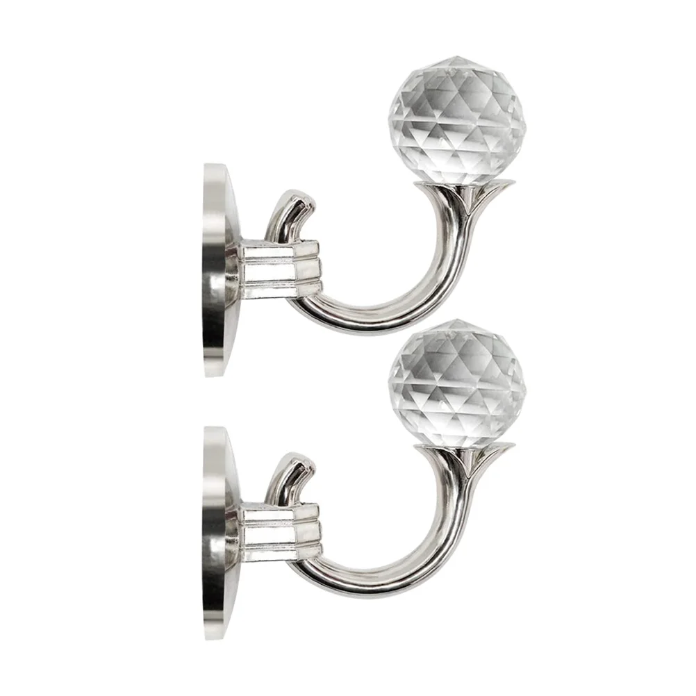 

1Set Crystal Curtain Hooks Aluminium Alloy Acrylic Creative Home Curtain Tiebacks Stainless Steel Hooks