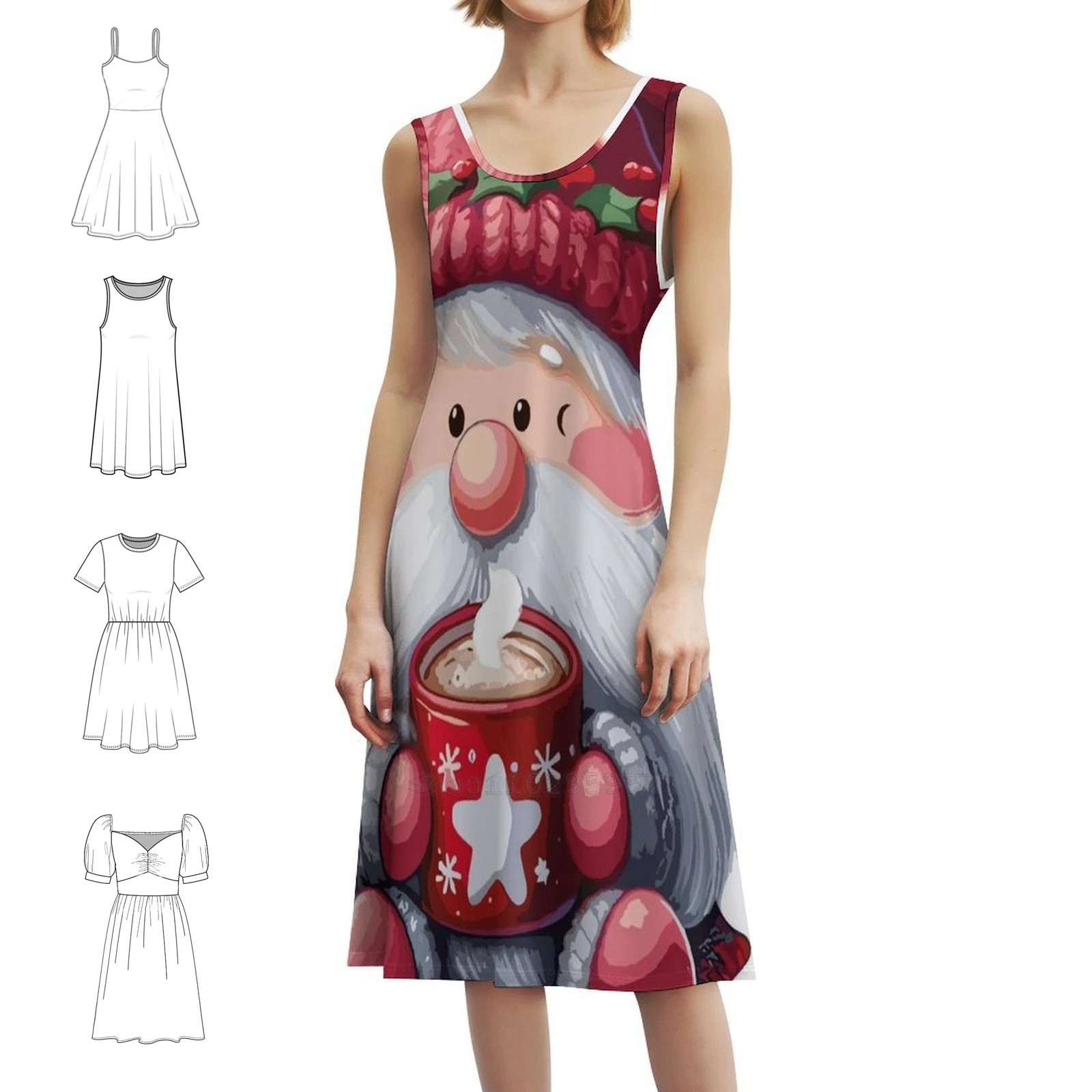 

Gnomeo Vintage Bohemian Dress Puff Sleeve Or Sleeveless Options For Women Dress Gnome Gnomeo Gnomes Garden Valentines Womens