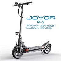 Electric Scooter JOYOR Y6-S 500W Motor 48V 18Ah Battery 25km/h Speed 60km Range 10'' Tires Foldable Adult E-Scooter