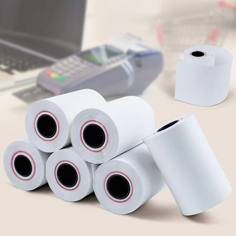 2 Rolls Thermal Paper Rolls 57x50mm Cash Register Thermal Receipt Paper Rolls 57*50 for Supermarket POS Printer