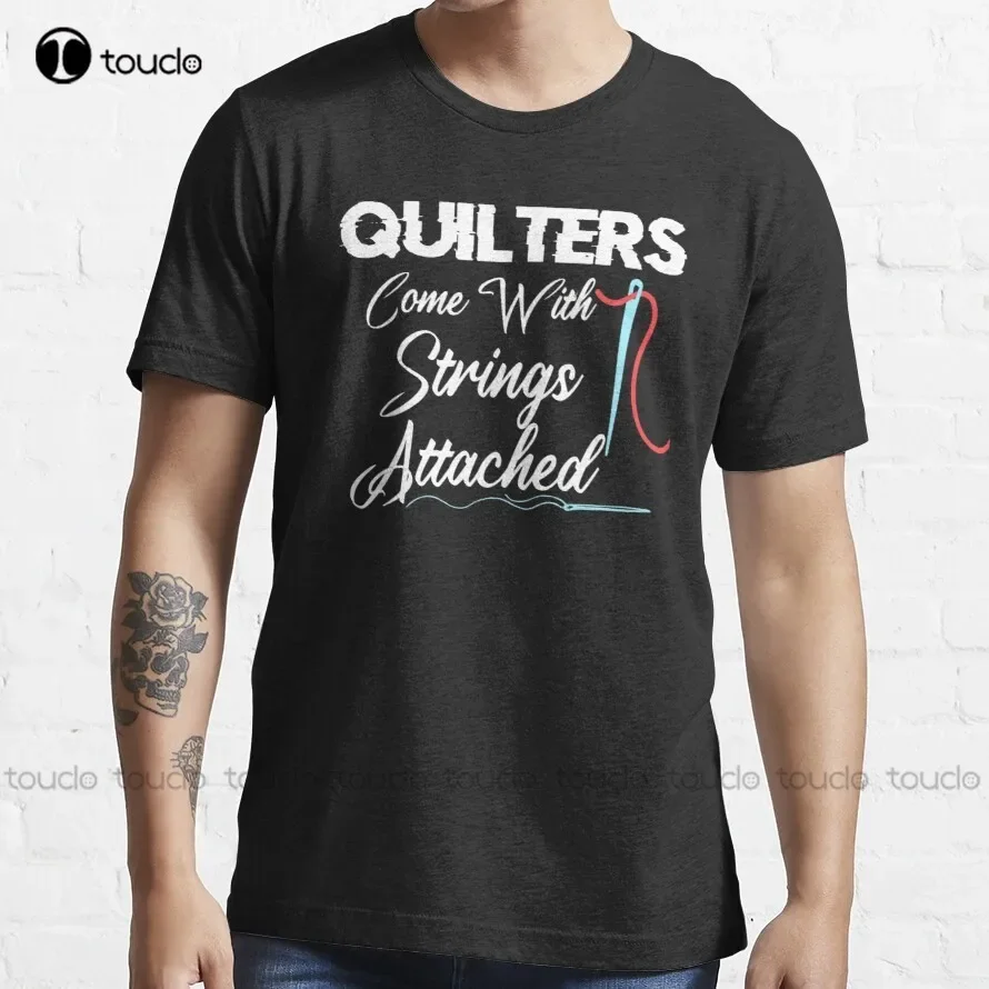 Quilters Come With Strings Attached Trending T-Shirt T Shirts For Women Tee T Shirts Digital Printing Breathable Cotton Retro