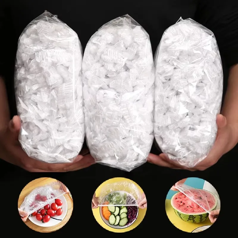 10/300pcs Disposable Plastic Packaging, Durable Bowl With Elastic Food Cover, Kitchen Fresh-Keeping Bag With Elastic Board Cover