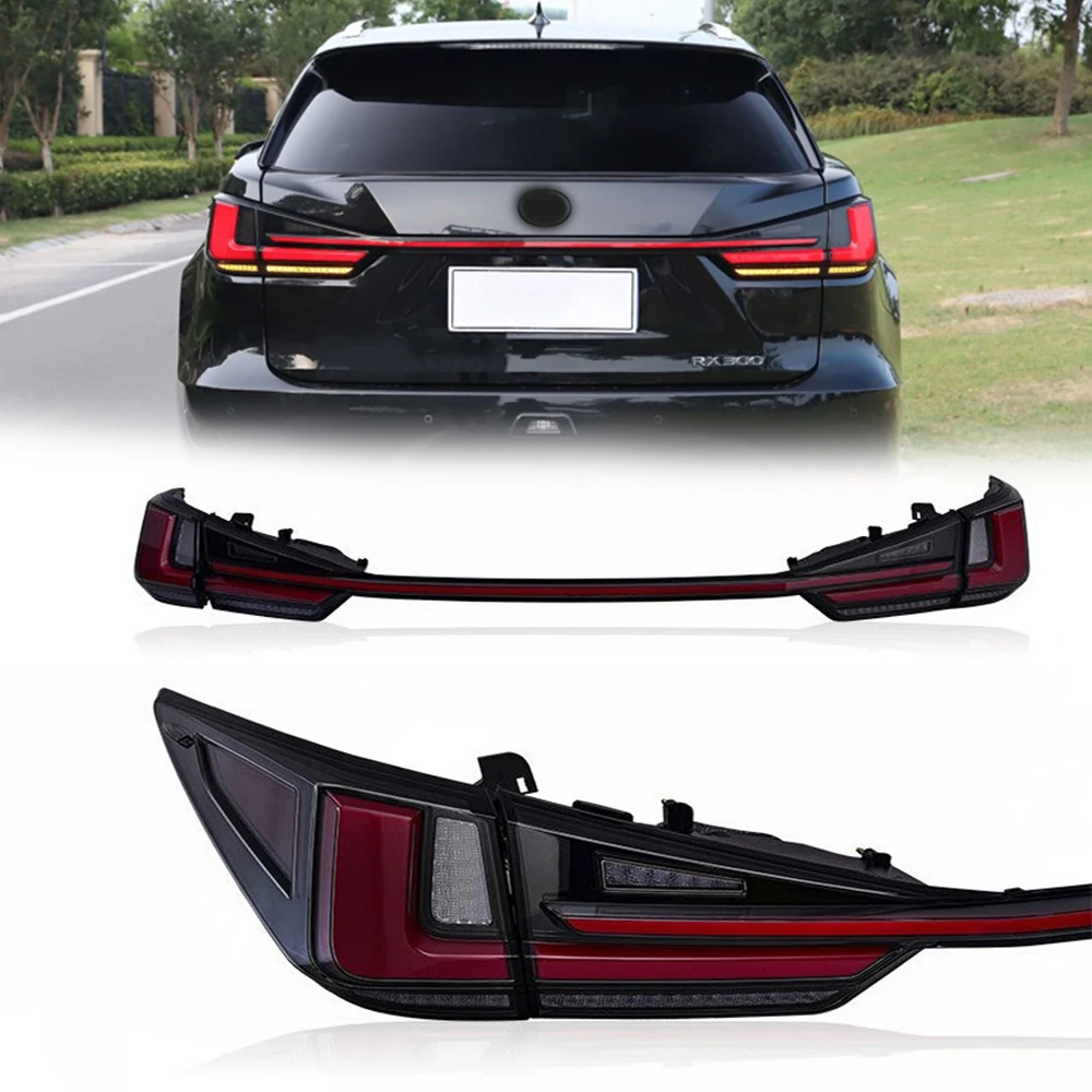 LED Through Tail Lights for LEXUS RX RX300 2015-2021 new style full led DRL Car Taillights Assembly Signal Auto Accessories Lamp