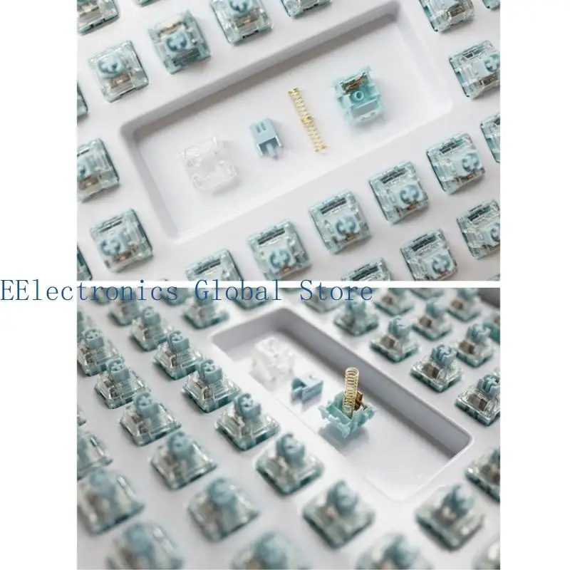 

462B 10Pcs TTCs Silence Bluish White V2V3 Switches for Mechanical Keyboards Switches 3Pin Lubricated Linears Switches