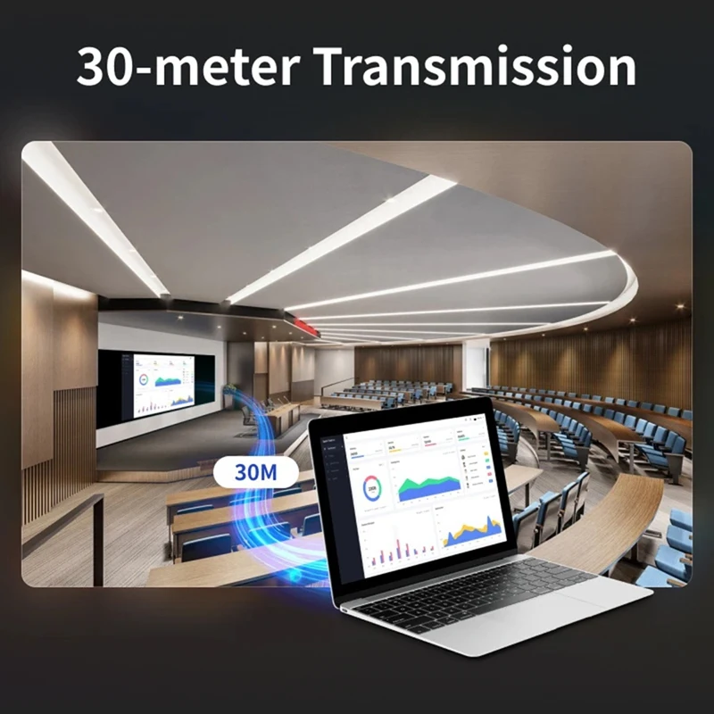 เครื่องส่งและรับสัญญาณ HD-MI ไร้สาย 4K กล่อง Full HD แบบพกพา Plug-And-Play ไม่ต้องใช้แอพหรือบลูทูธ