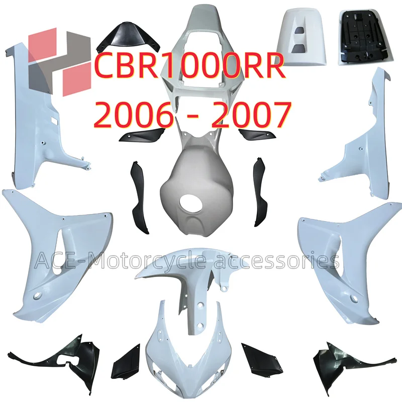 For HONDA CBR1000RR CBR 1000RR CBR 1000 RR 2006 - 2007 ABS Unpainted Components Cowl Body Bodywork Fairing Injection Molding