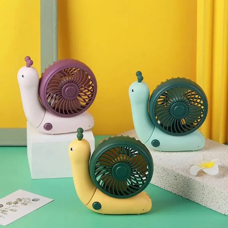 1 ventilateur de bureau portable, silencieux et puissant, pliable, en forme d'escargot._voghion.com