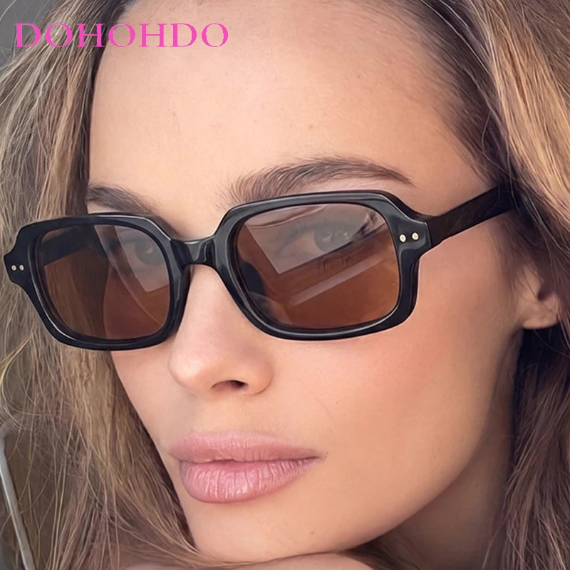 Luxury Rivet Small Square Women Sunglasses Fashion Brand Men Sunglasses Outdoor Sports Travel Driving Shades UV400 Lentes Mujer