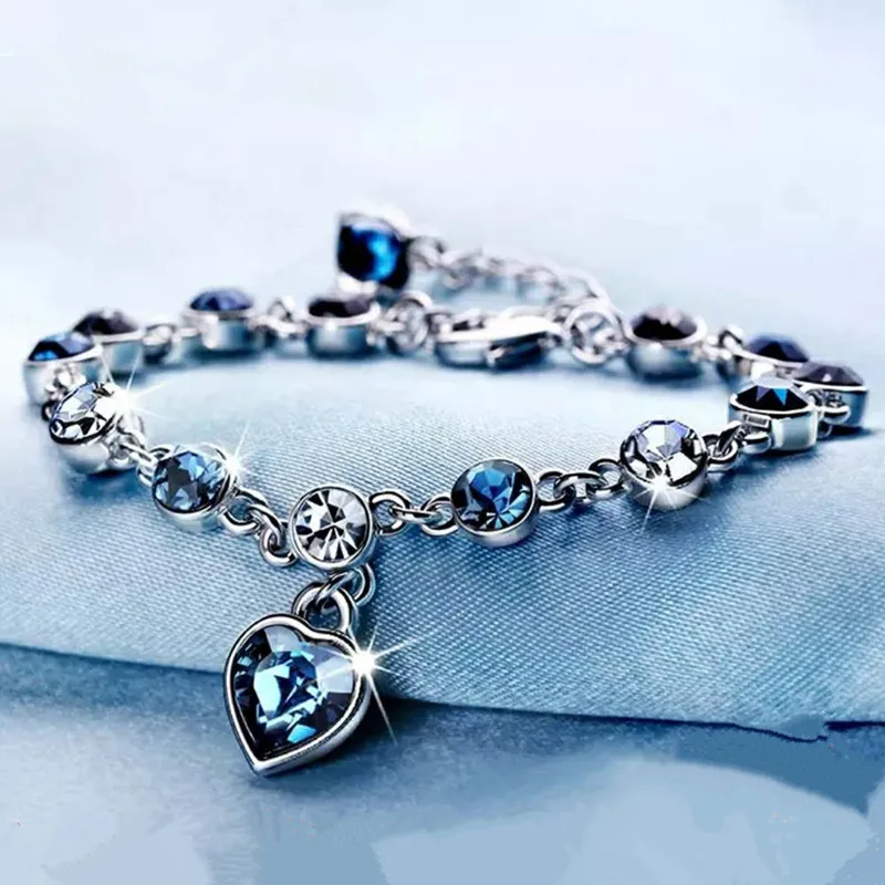 925 Sterling Silver Pure Sapphire Bracelet for Women Silver 925 Jewelry Pulseira Feminina Kehribar Bizuteria Silver Bracelet