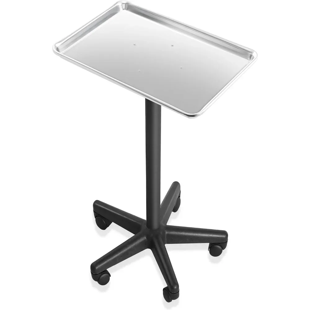 

Set of 3 Aluminum Salon Instrument Trays - Heavy-Duty Rolling Base for Barber, Spa & Styling Use