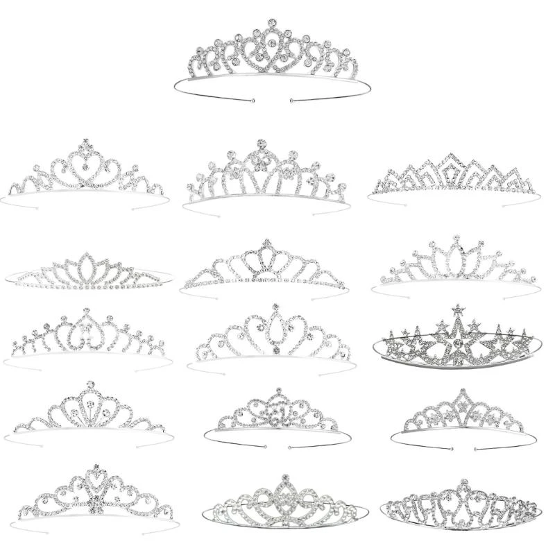 

652F Delicate Tiaras Birthday Headbands Elegant Hairbands for Girls Birthday Party Photo Props Headwear Crown
