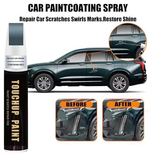 Emerald Lake Metallic(G6I/WA616D Touch Up Paint Compatible with Cadillac, Car Paint Pen Scratch Repair Two-In-One Touch Up Paint