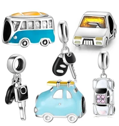 Hot sale Car Keys Sterling Silver 925 Charms Pendant beads Fit JIUHAO bracelets for DIY jewelry making