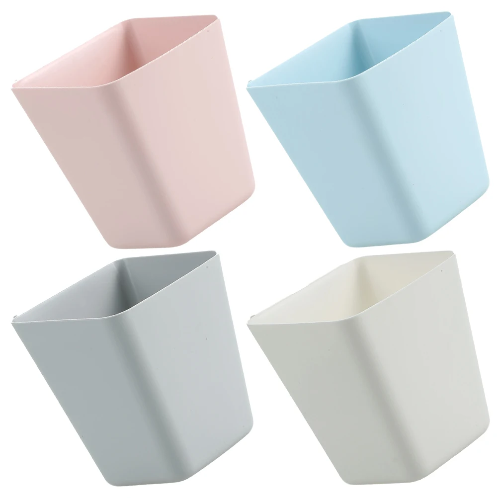 

4pcs Hanging Baskets for Home Beauty Salon Multi Storage Small Trash Can Rolling Cart Accessories Gray White