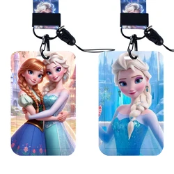 Portatarjetas de Frozen de princesa Elsa para estudiantes, llavero de autobús de dibujos animados, portatarjetas de Campus, portatarjetas de identificación de trabajo, tarjeta de comida dura de fábrica