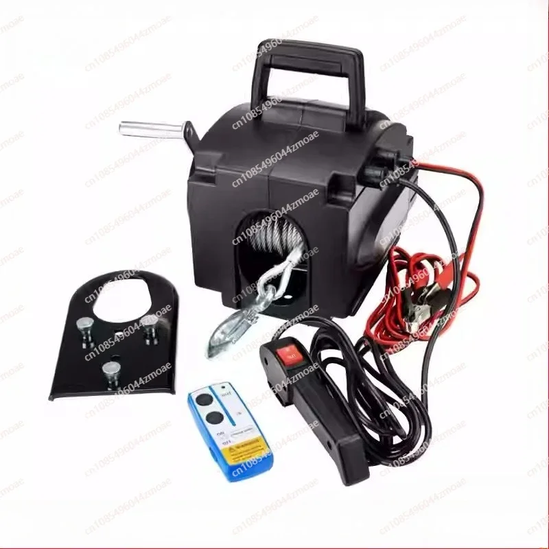 12V 3500LBS Portable Marine Electric Winch, Wireless Remote Control Yacht Boat Electric Winch for Trailers & Marine Lifting