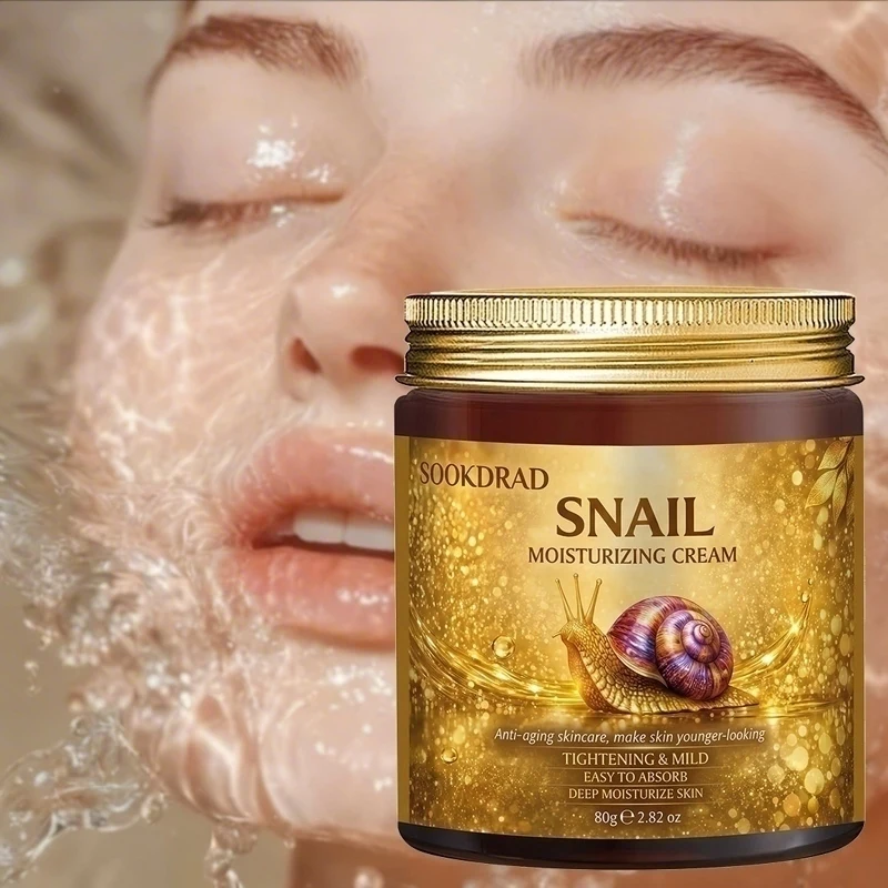 Snail Moisturizing Cream, Snail Extract, Deep Hydration, Face&Neck, All Skin, 80g/2.82oz, Morning Use, Fresh Energy