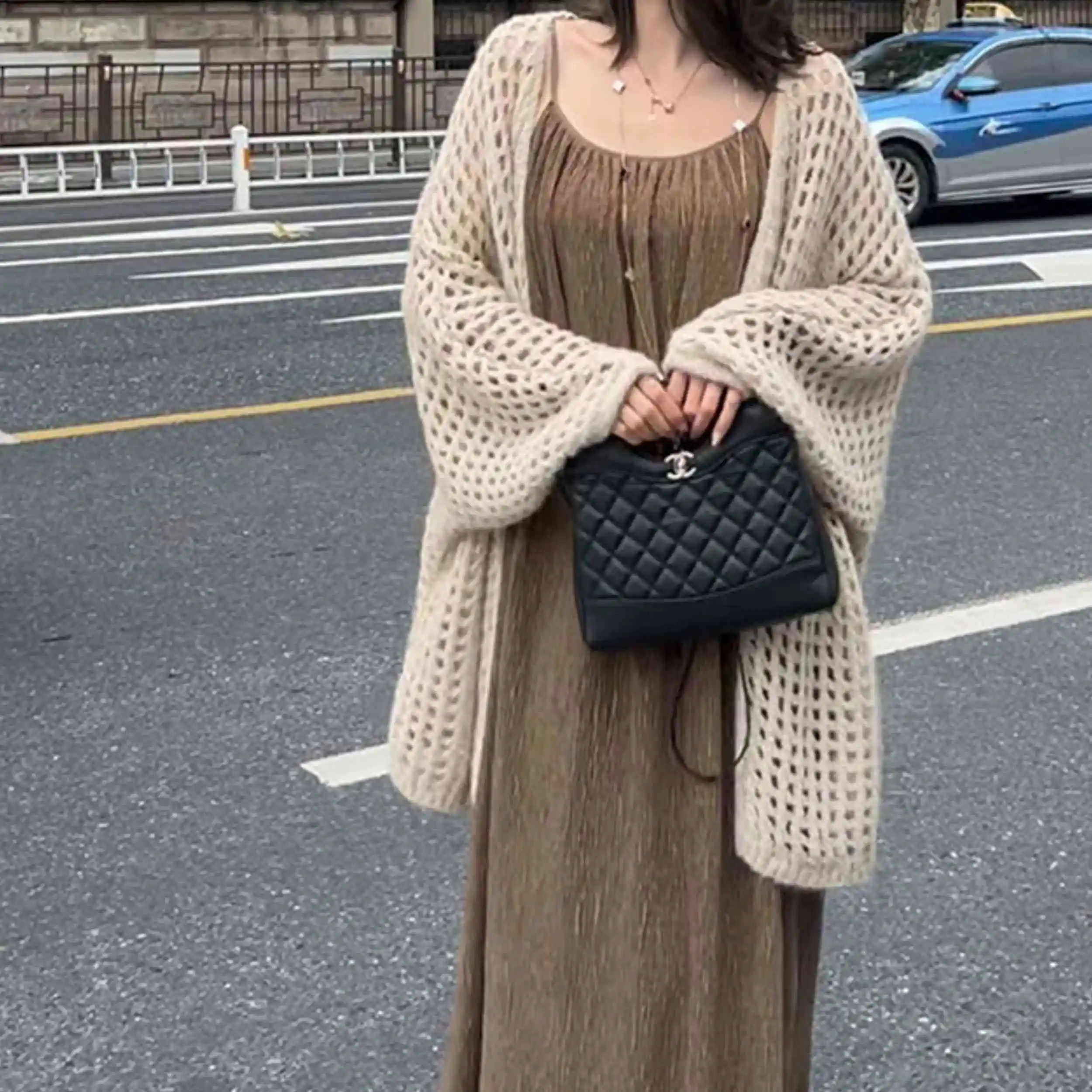 

Летний новый повседневный ультратонкий свитер OL Rendy из трикотажа с ажурной вязкой, свободного кроя, универсальный, для ношения под одеждой