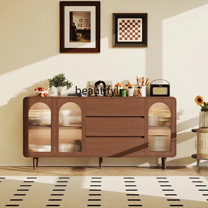 

ls 27Solid wood Chinese chest cabinet, dining side cabinet integrated against the wall, living room sofa back cabinet