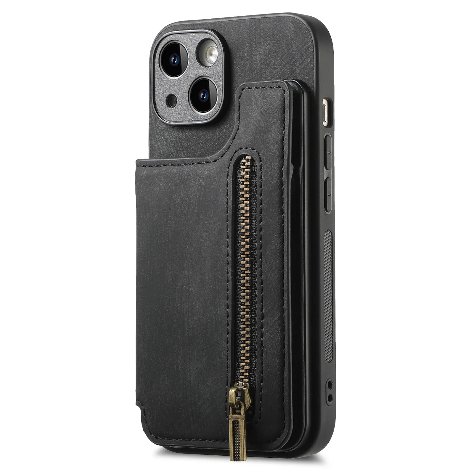 Rits Kaarten Solt Portemonnee Lederen Case voor IPhone 17 Air 16 15 13 Pro Max 14 Plus 16Pro I Telefoon i16 Magnetische Dubbele Gesp Cover