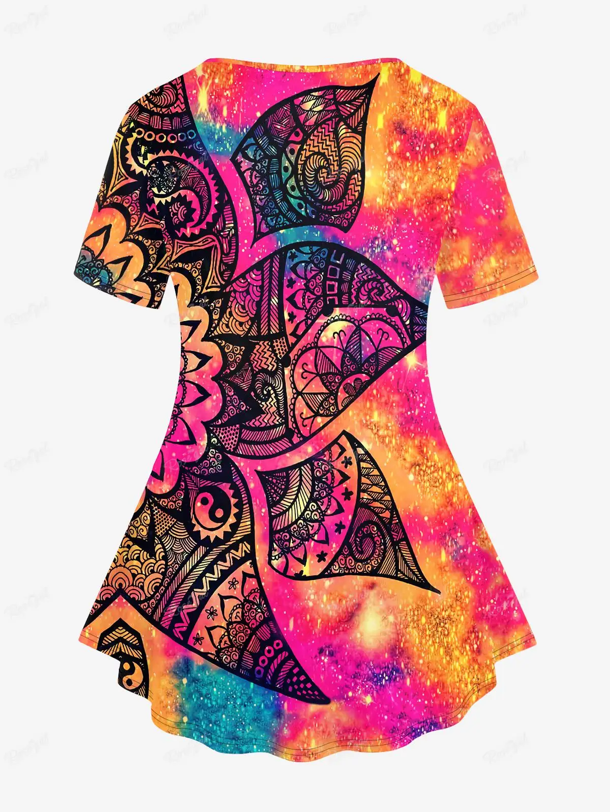 Plus Size pasujący zestaw Tie Dye brokat z wzorem Paisley t-shirt lub kieszenie legginsy Capri damski Top graficzny spodnie obcisłe XS-6X