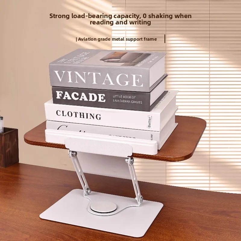 360° Rotating Desktop Reading Stand Multi-Function Head-Up Holder with Height Adjustable Book Support