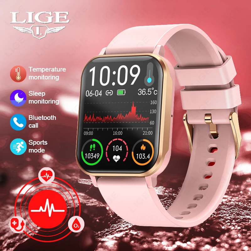 

Смарт-часы LIGE I68 для женщин, водонепроницаемые, с Bluetooth-вызовами, умные часы для женщин, спортивные фитнес-трекеры, часы для мужчин