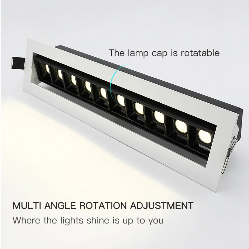 COOJUN LED faretto da incasso kit nero bianco Trim Linear Array Downlight plafoniera soggiorno lampada da parete luce lineare