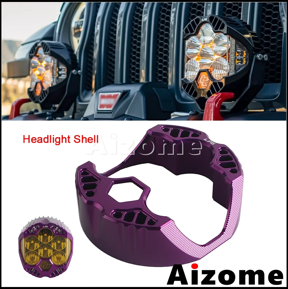 Headlight Shell For Harley Indian Motorcycle Jeep RAM Ford for Baja Designs LP6 Pro  Light Motor Front Head Light Frame Cover