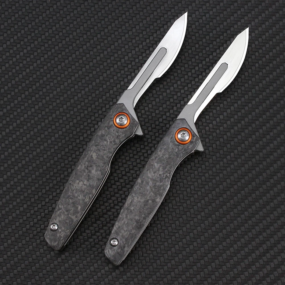 Carbon Fiber Scalpel Folding Knife Replaceable Blade Mini Pocket Knife Unpacking Box Cutter Outdoor Survival Self defense Knives