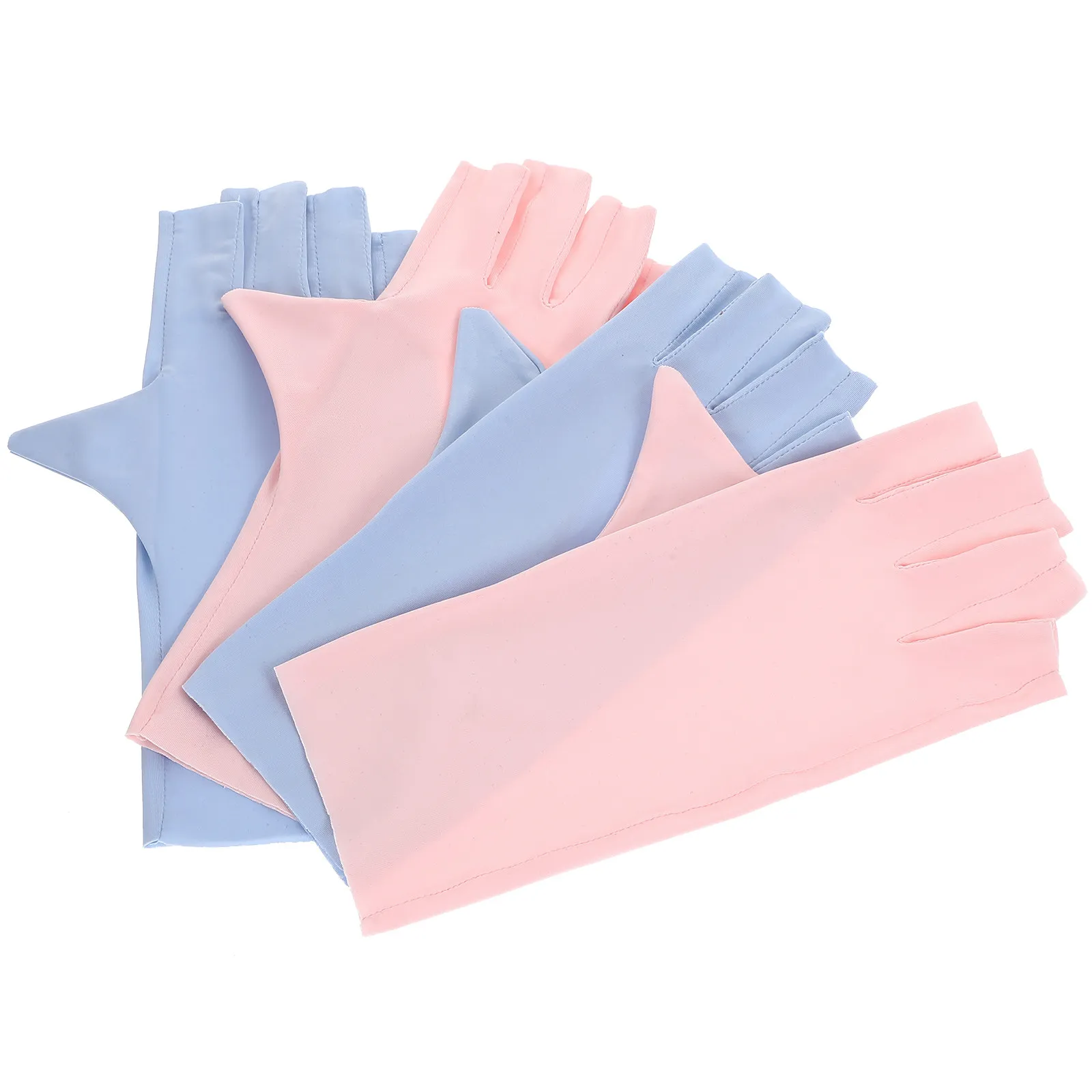 

2Pairs Supple Wear-Resistant Nail Uv Protective Fingerless Gloves for Gel Nail Lamps Manicure Accessories Outdoor