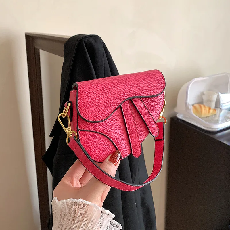 Fashion Children\'s Bags Ins Girls Niche Messenger Bag Retro Portable Saddle Bag Baby Kids Shoulder Bag Accessories Handbag BM092