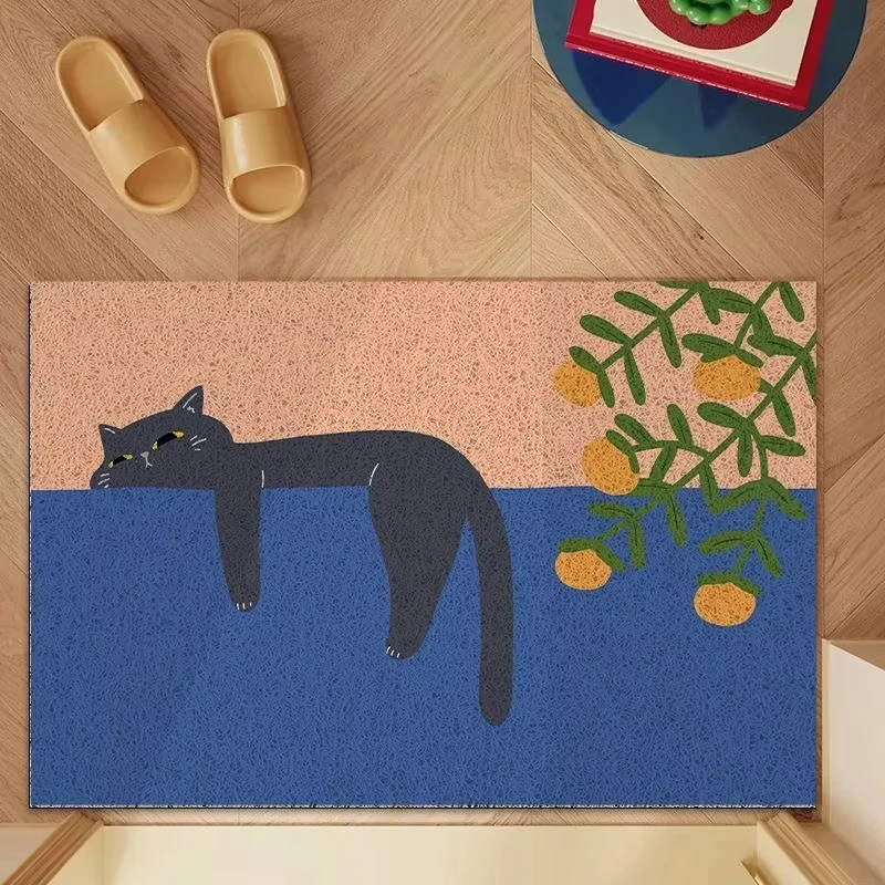 VIKAMA  Lazy Cat Style Mat, Suitable For Use As a Floor Mat, In The Hallway Or Bedroom. A Dust-Proof Home Decoration Carpet.