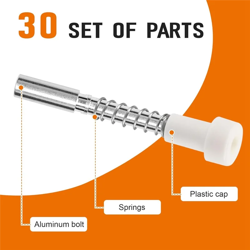 ABZV-Window Screen Replacement Plunger Pin Set 5/32 X 1-1/2 Inch-30Pack Window Screen Plunger Latch Set For 3/4" Screen Frames