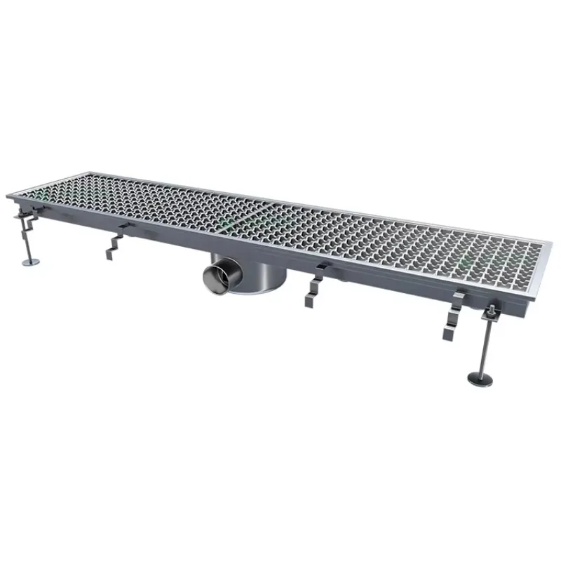 Modern Design Sanitary Industrial Drains Rectangular Linear Groove with Grille