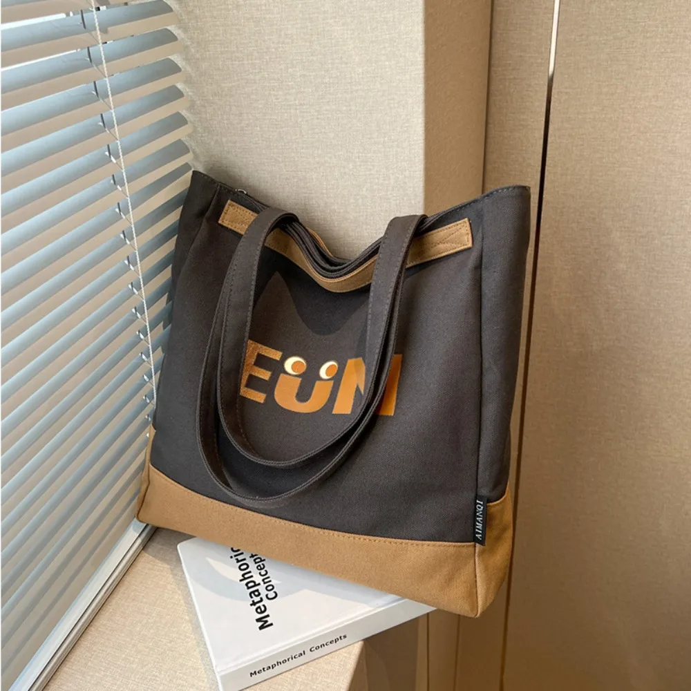 

Крутая холщовая сумка-тоут большой емкости, универсальная сумка через плечо, корейская версия, износостойкая сумка через плечо для покупок