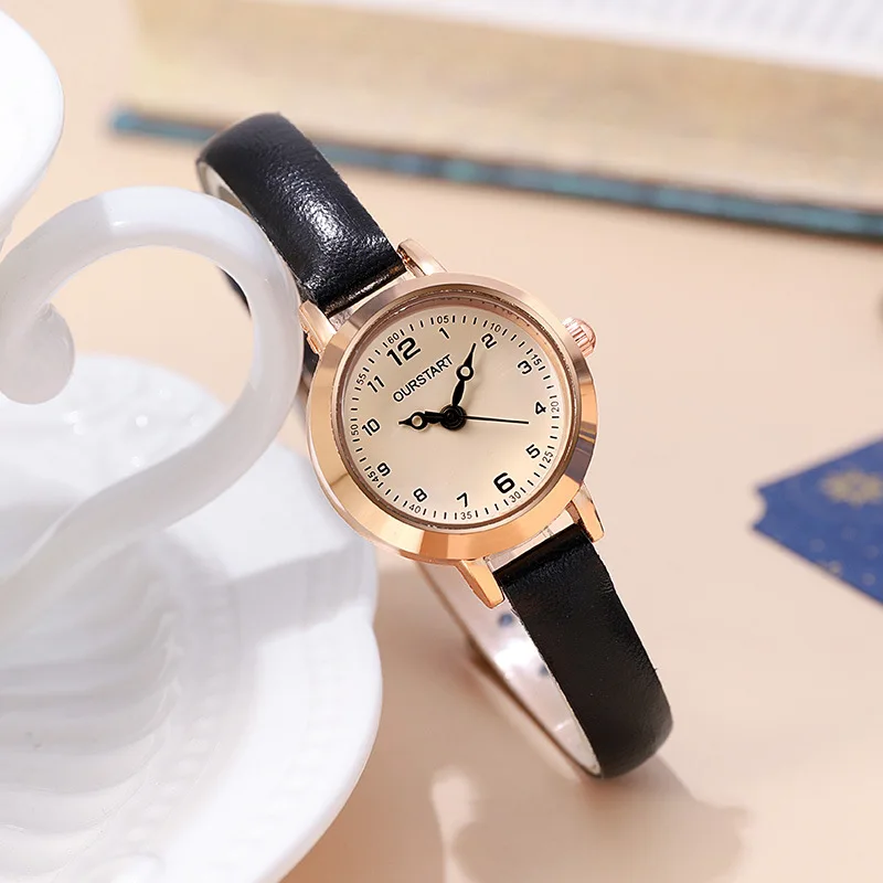 هايت الجودة العلامة التجارية كوارتز ساعة السيدات موضة صغيرة الطلب ساعة عادية حزام من الجلد ساعة اليد للنساء Relojes Para Mujer