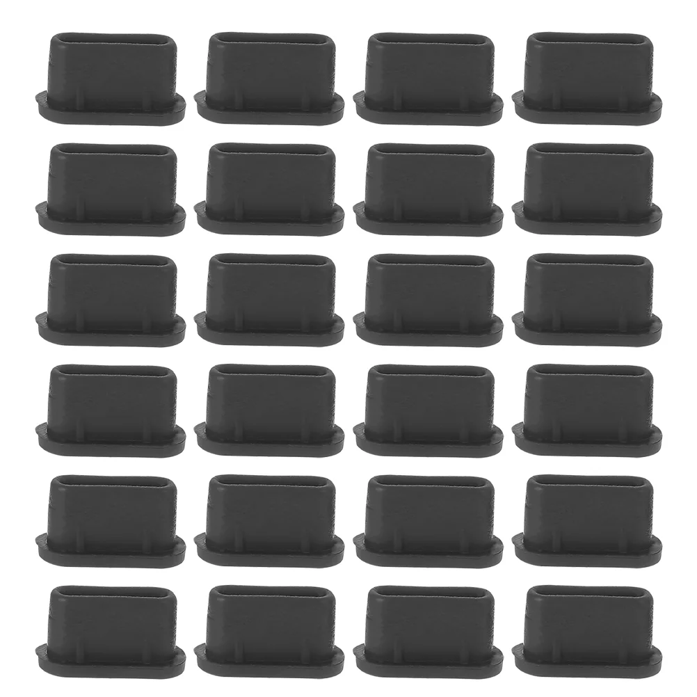 

200pcs Type C Dust Plugs Silicone Phone Port Covers Charging Interface Black Small Dust Covers Refills
