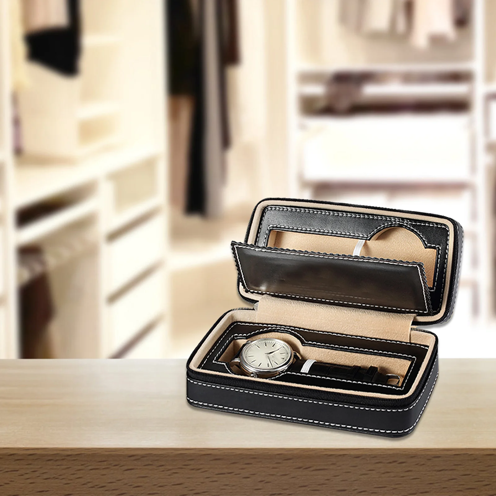 

Watch Box Case Storage Holder Organizer for Men Watches Container Premium Material Durable Elegant Design Easy Clean Gift