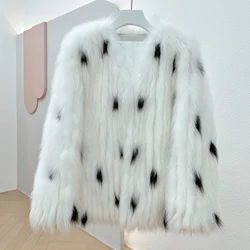 Abrigos de piel de zorro Real para mujer, chaquetas de lujo con forro de manga larga, a la moda, nuevo estilo, otoño e invierno, 2023