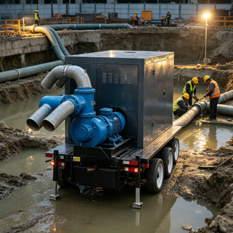 Flood Control Pump Truck With Powerful Self Suction Performance Diesel Centrifugal Pump For Tunnel Flood Water Discharge