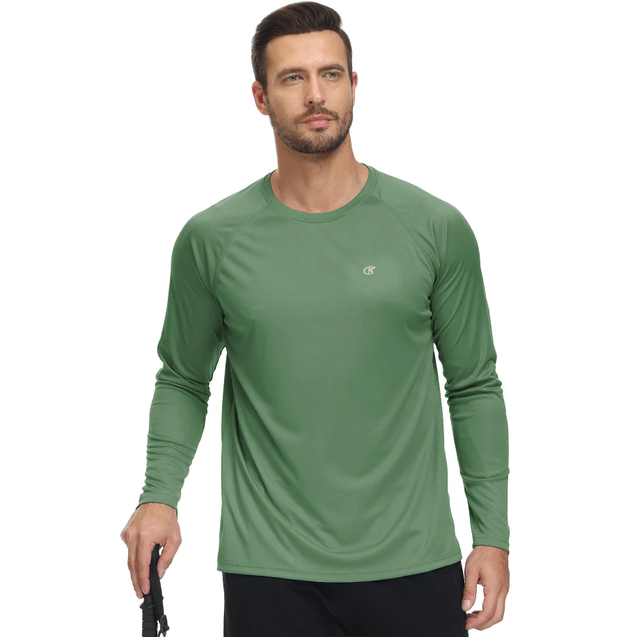 Men's Long Sleeve T-Shirt UPF 50+ Rash Guard Tee UV Sun Protection Shirt for Sport Fishing Hiking Workout Outdoor Pullover Shirt