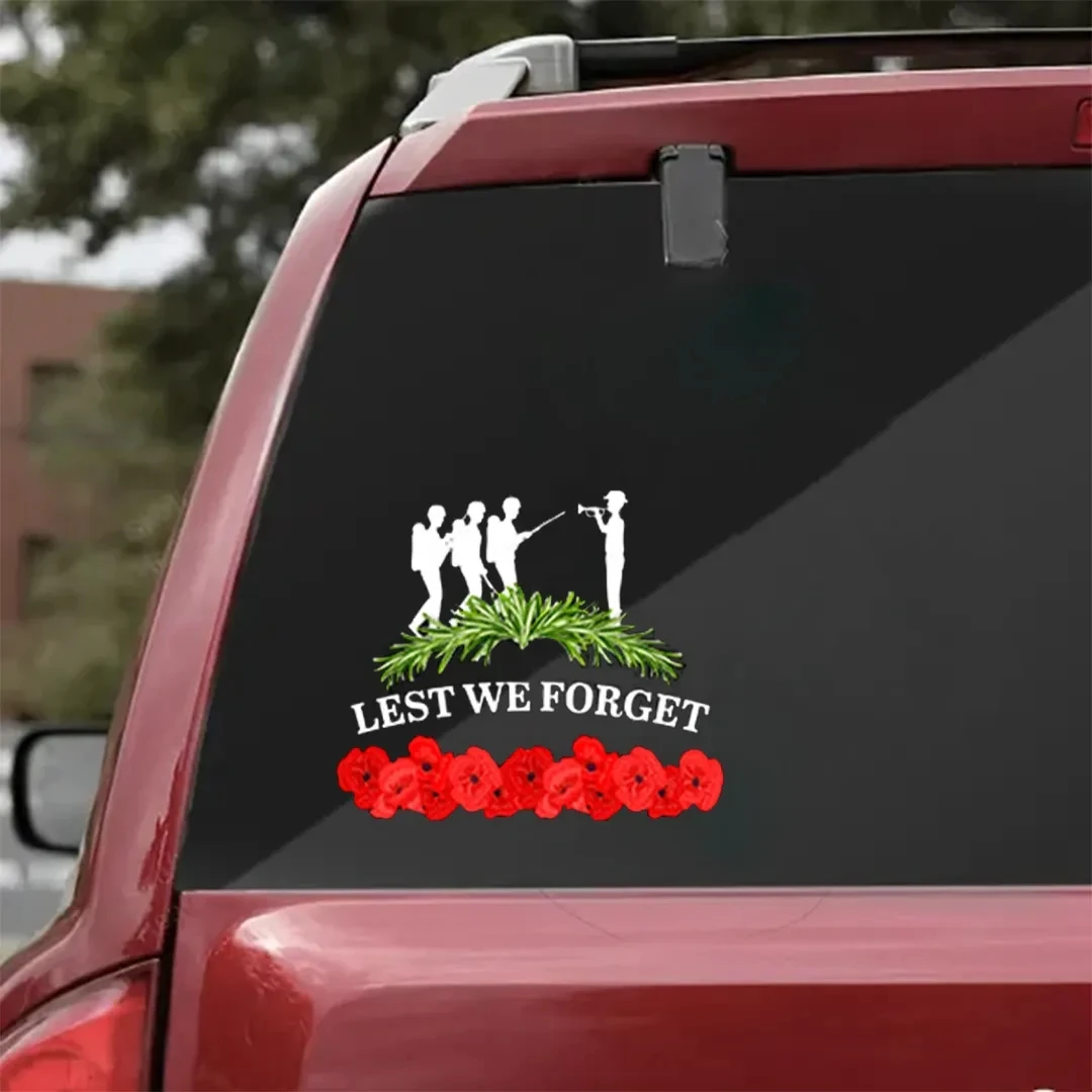 Lest We Forget Car Stickers Windshield Body Decoration Auto Accessories  Anzac Day Veteran Stickers Removable Vinyl Decals