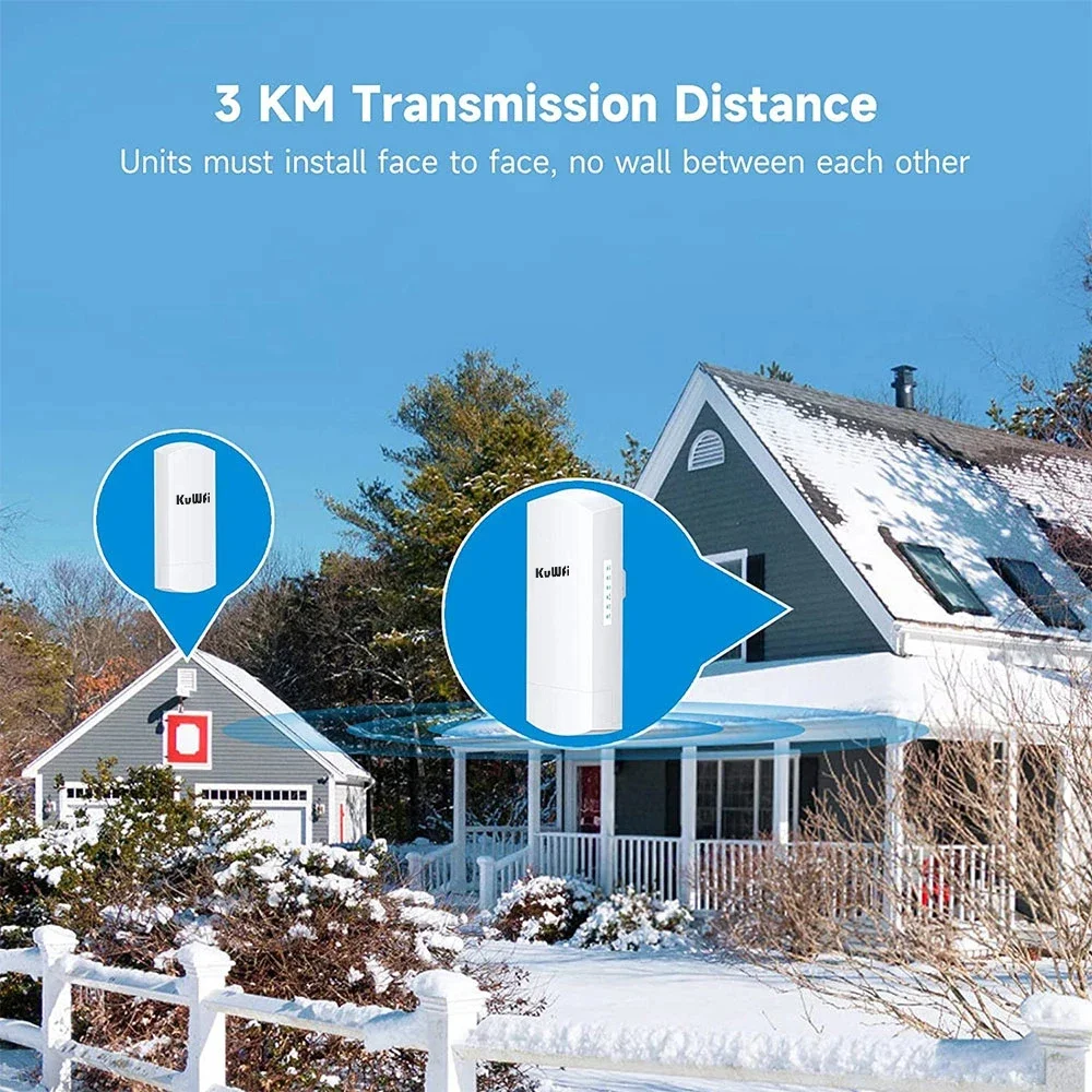 Imagem -04 - Kuwfi-ponte Wi-fi sem Fio Cpe ao ar Livre Amplificador de Sinal Modo Repetidor ap Ponto a Ponto até 13km 5.8g 300mbps
