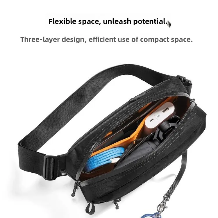 Casual Silver Crossbody Chest Bag - usage example