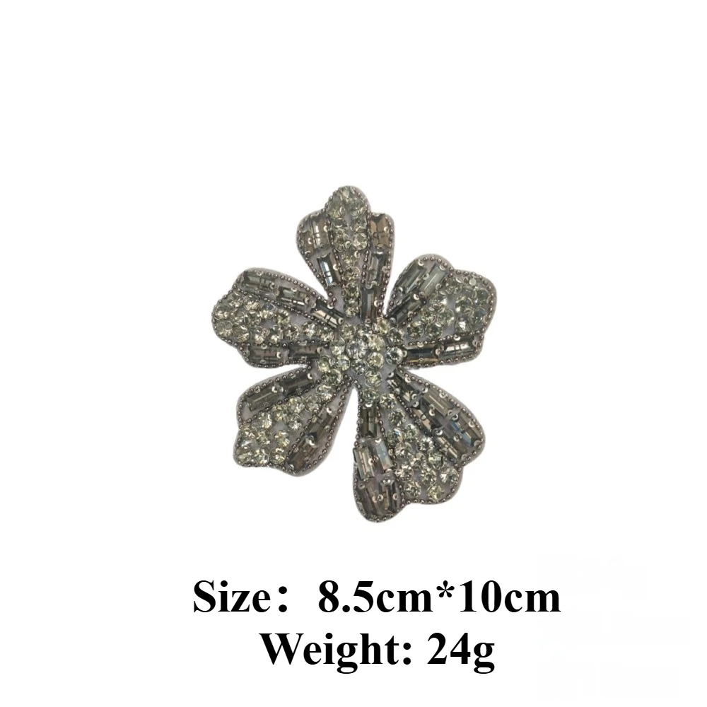 European and American Mo Cui Small Round Diamond Silver Five-leaf Flower Self-adhesive Rhinestone Cloth Sticker Sexy Off-the-