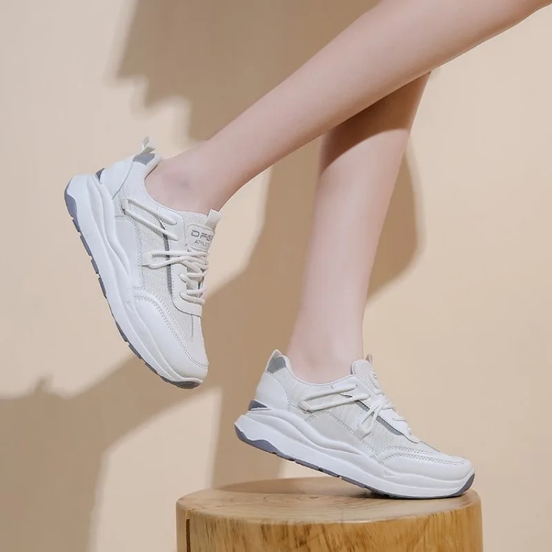 sneakers women trends 2024 Casual  Summer Comfortable Breathable Platform Shoes Fashion Women Lace-up mesh Shoe zapatillas mujer