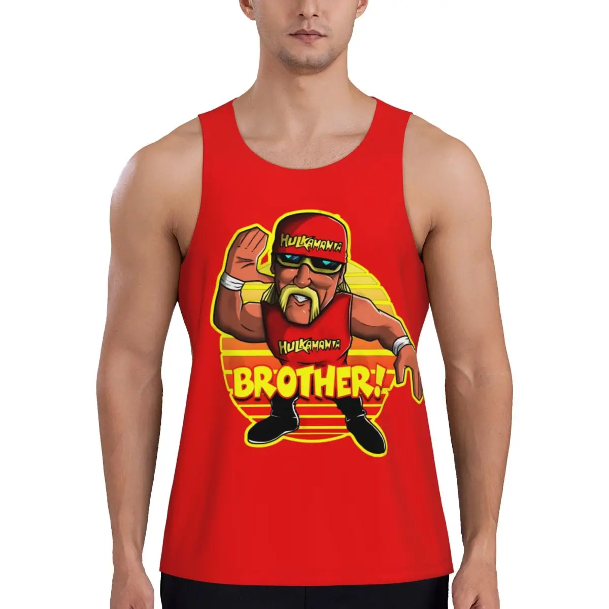 

Brother Hulkamania Hulk Hogan 3D Printed Mens Gym Clothing Fitness Singlet Tees Bodybuilding Tank Top Running Gym Vest