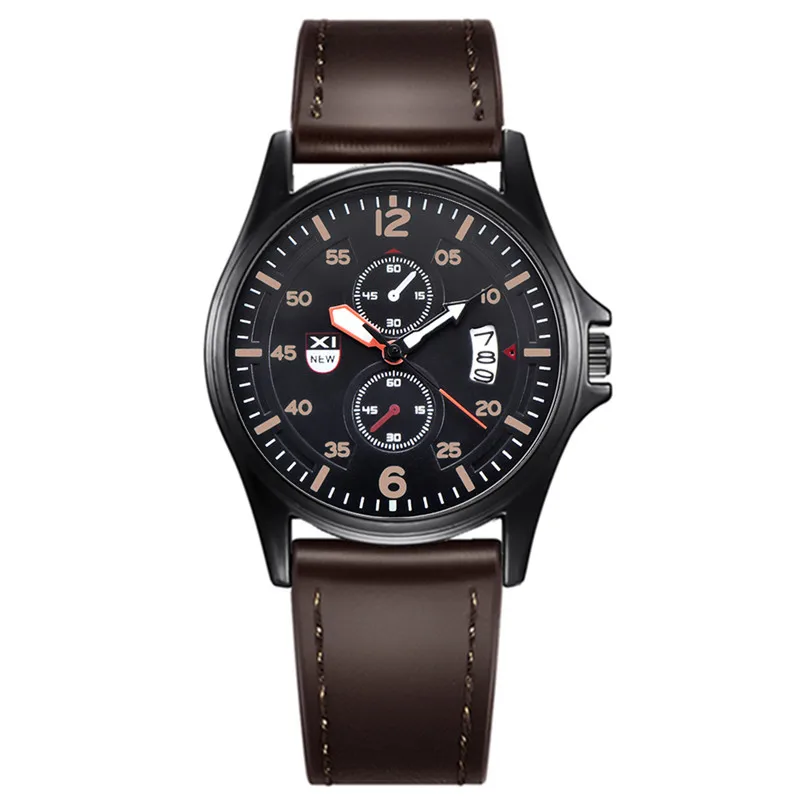 1 teil/los Männer XINEW Marke Uhren Relogio Masculino Mode Lässig Leder Band Datum Quarzuhr Montre Homme Reloj Hombre 2025