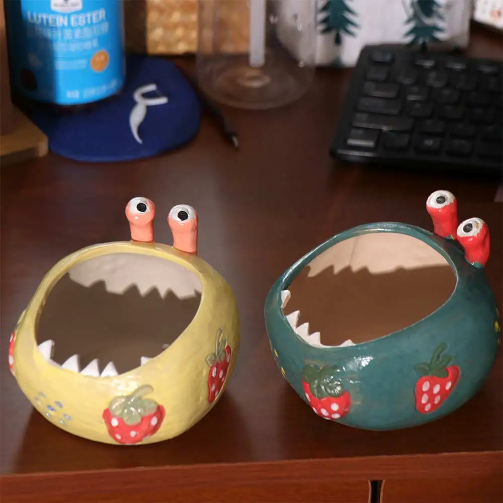 

Crafts Ceramic Succulent Flowerpot Personality Creative Flower Vase Hand Drawn Cartoon Hydroponic Flower Holder Living Room